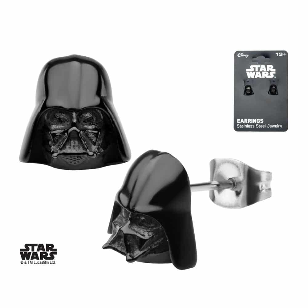 Boucles D Oreille Star Wars Dark Vador Noires Super Insolite