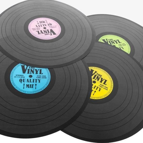 set de table disque vinyle