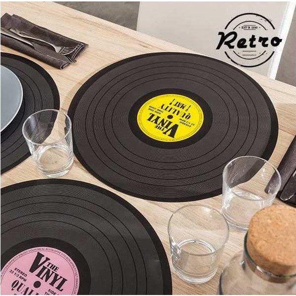 set de table disque vinyle