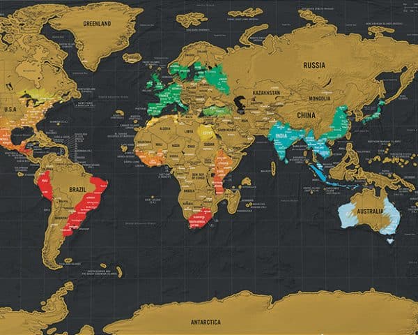 Carte du monde à gratter Deluxe