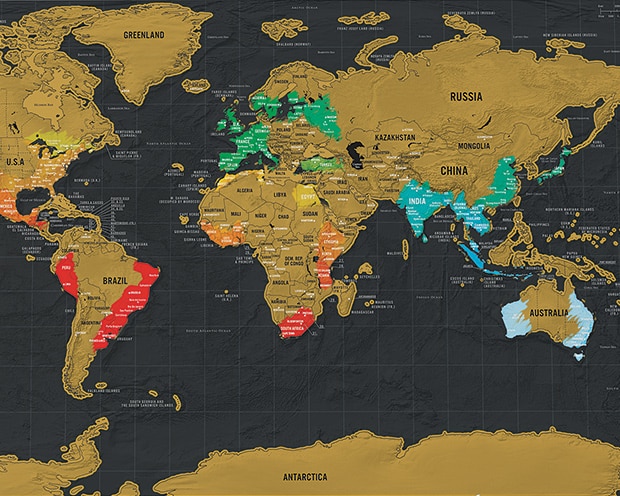 Carte du monde à gratter Deluxe