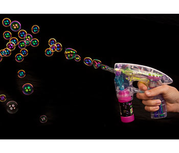 Lot De 2 Pistolets à Bulles LED - Avec Solution, Rechargeable USB-C, Pour Enfants 3-8 Ans