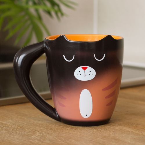 mug chat roux et noir