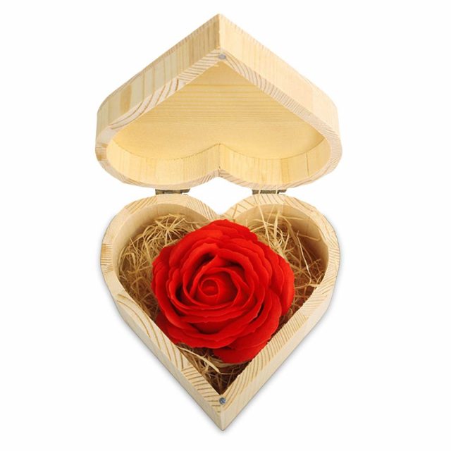 rose en savon coffret en bois