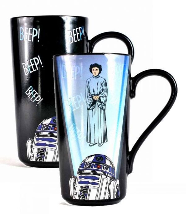 Mug thermoréactif R2-D2 et Princesse Léia