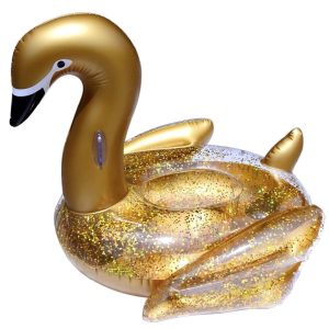 bouée cygne doré avec paillettes