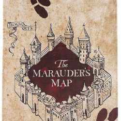 Serviette de bain Harry Potter la carte du Marauder