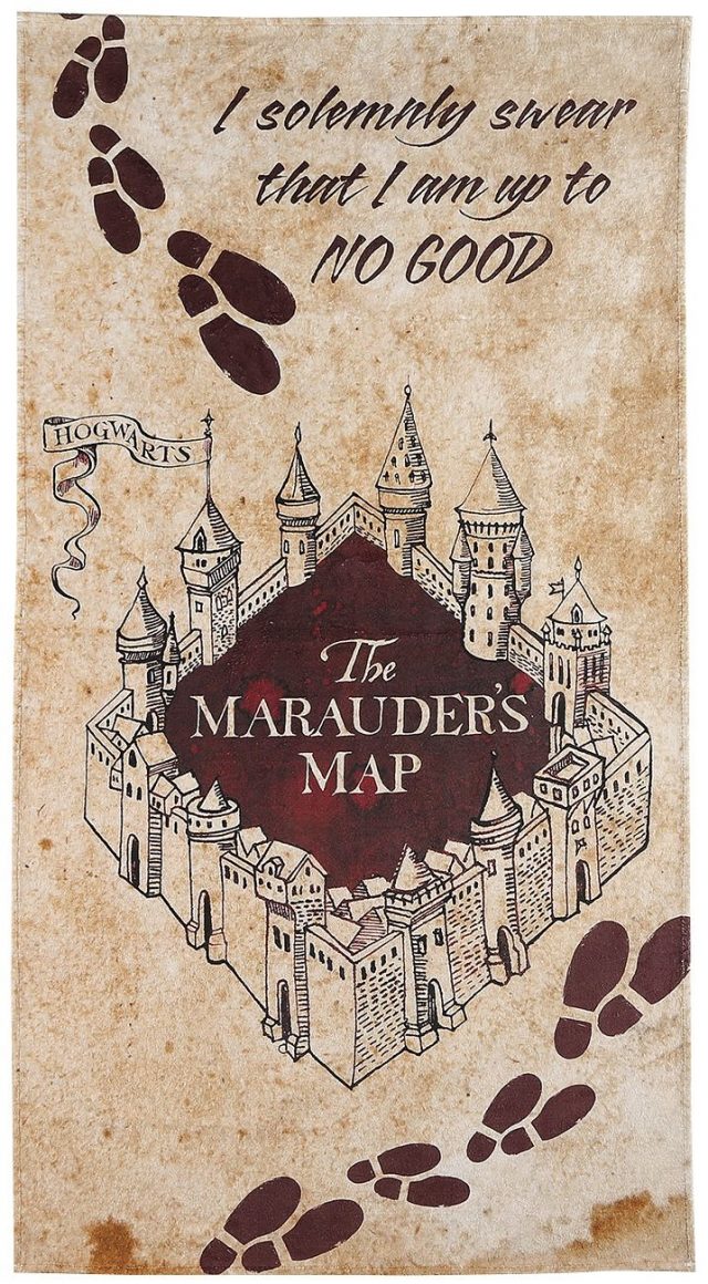 Serviette de bain Harry Potter la carte du Maraudeur - Super Insolite