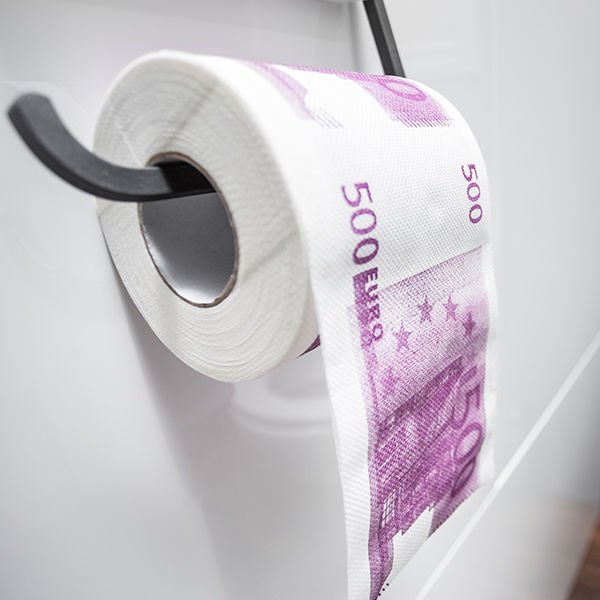 Billet de banque de 200 euros décliné en papier toilettes 