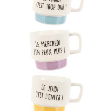 coffret 5 tasses insolites semaine