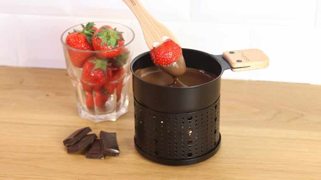 fondue au chocolat à la bougie