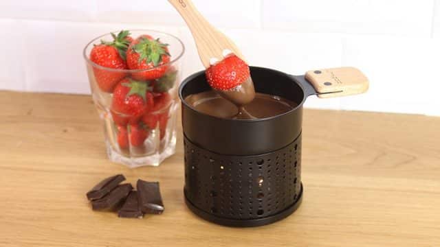 fondue au chocolat à la bougie