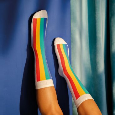 chaussettes gateau arc-en-ciel
