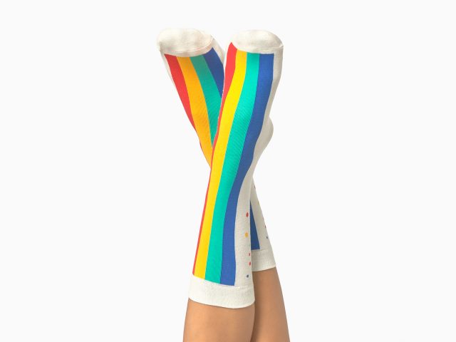 chaussettes gateau arc-en-ciel