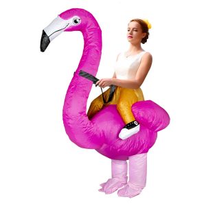 costume gonflable flamant rose