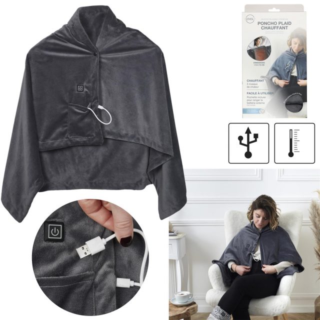 poncho chauffant usb