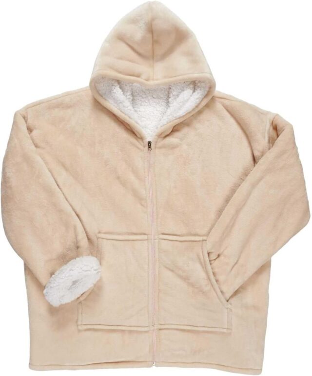 sweat geant plaid fermeture eclair